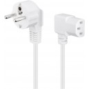 Câble de raccordement pour appareils froids, coudé des deux côtés, 5 m, blanc