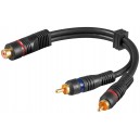 C&acirc;ble adaptateur audio Y, 1x RCA m&acirc;le vers RCA femelle st&eacute;r&eacute;o, OFC, Double Blindage