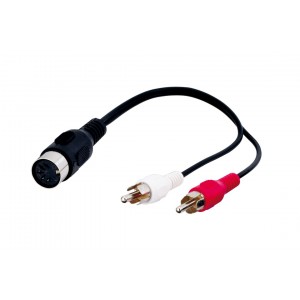 Adaptateur de c&acirc;ble audio, DIN femelle vers RCA m&acirc;le st&eacute;r&eacute;o