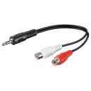 Adaptateur de c&acirc;ble audio 3,5 mm, m&acirc;le vers femelle RCA st&eacute;r&eacute;o