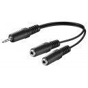 Adaptateur de c&acirc;ble audio en Y 3,5 mm, 1x m&acirc;le 2x femelle mono