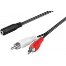 Adaptateur de c&acirc;ble audio 3,5 mm femelle vers RCA m&acirc;le