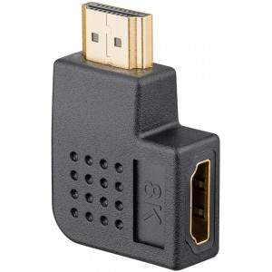 Adaptateur HDMI&trade; Coud&eacute; 90&deg; Horizontal, 8K @ 60 Hz, Plaqu&eacute; Or