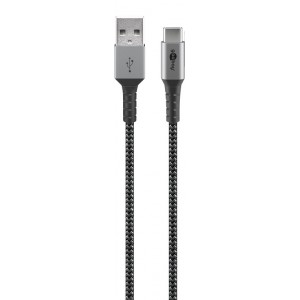 C&acirc;ble Textile USB-C&trade; vers USB-A avec Fiches M&eacute;talliques 2 m