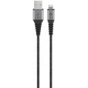 C&acirc;ble Textile Lightning vers USB-A avec Connecteurs M&eacute;talliques, 2 m